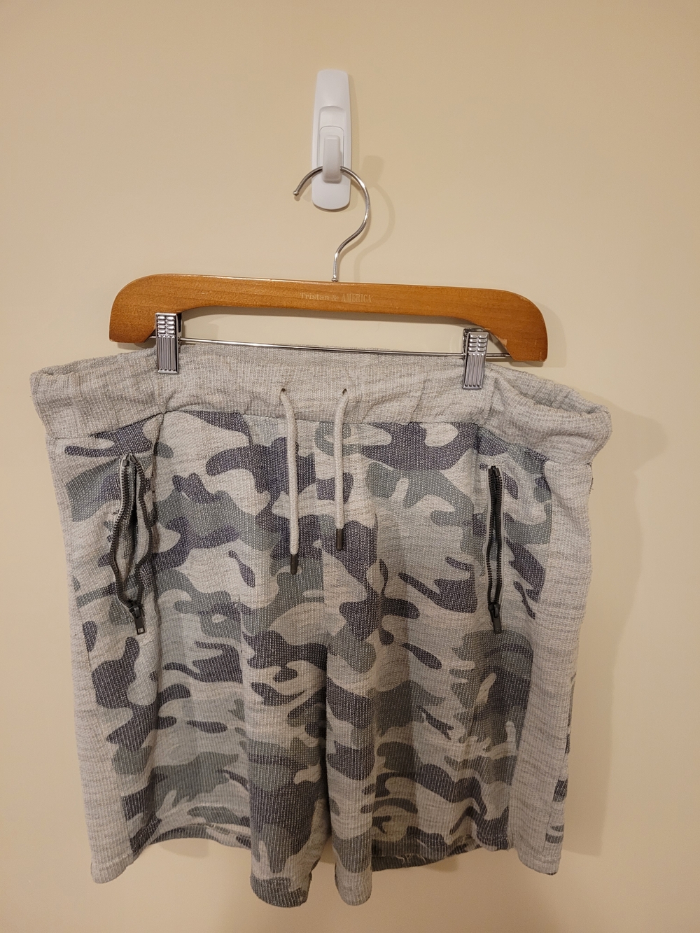 Vintage LC Waikiki Casual Gray Camo Knit Men's Shorts Size XL